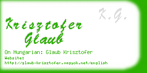 krisztofer glaub business card